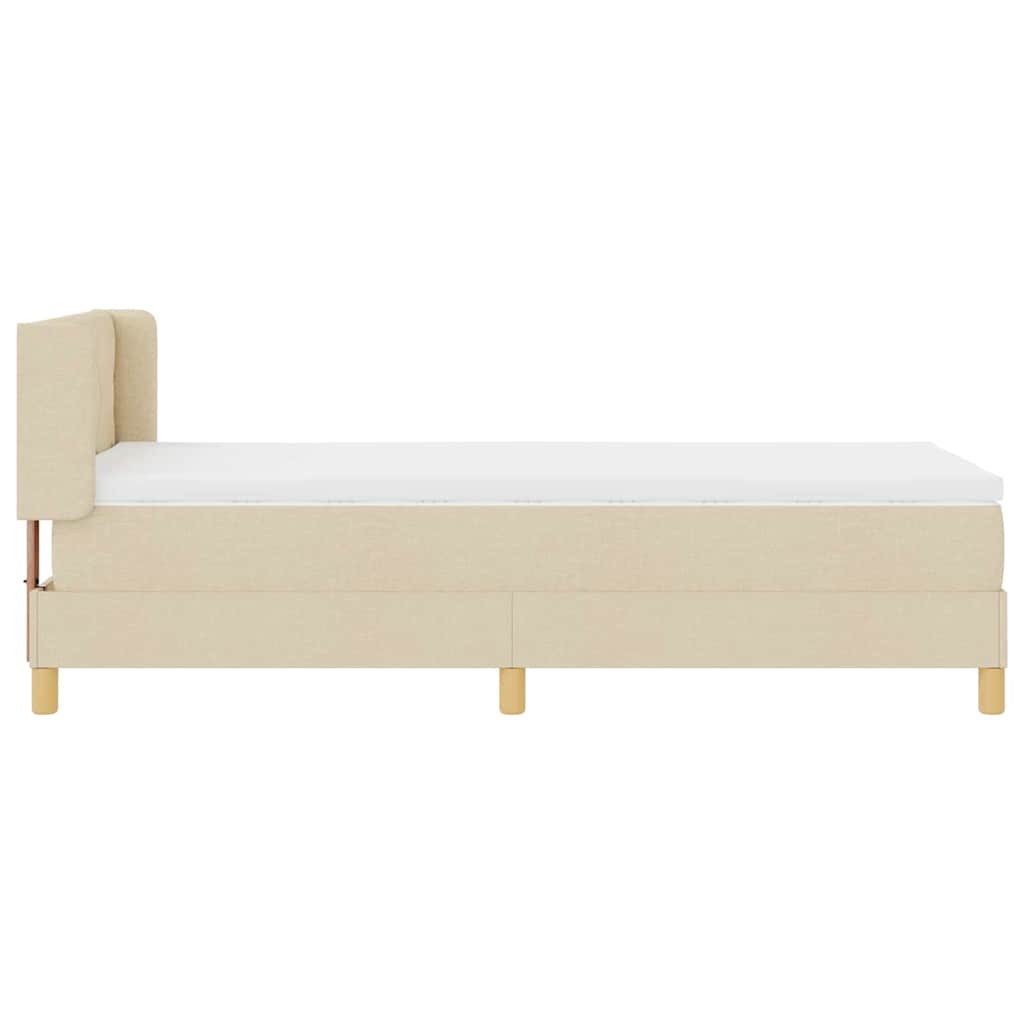 Boxspringbed met matras met hoofdeinde Crème 200 x 90 cm Stof – afbeelding 8