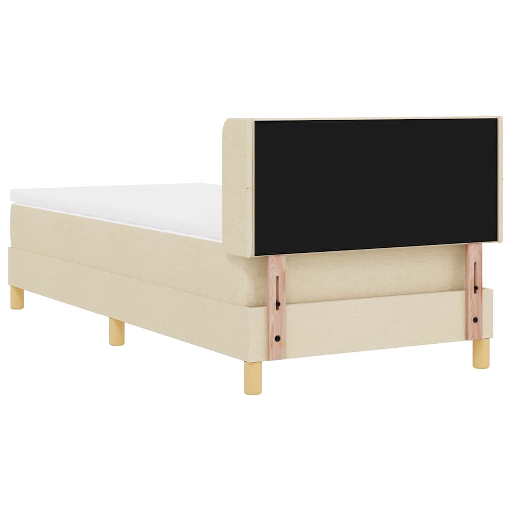 Boxspringbed met matras met hoofdeinde Crème 200 x 90 cm Stof – afbeelding 9