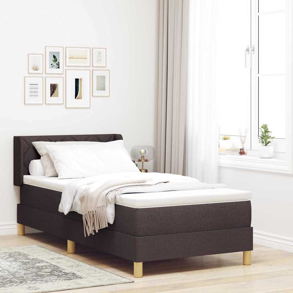 Boxspringbed met matras Donkerbruin 200 x 100 cm Stof – afbeelding 1