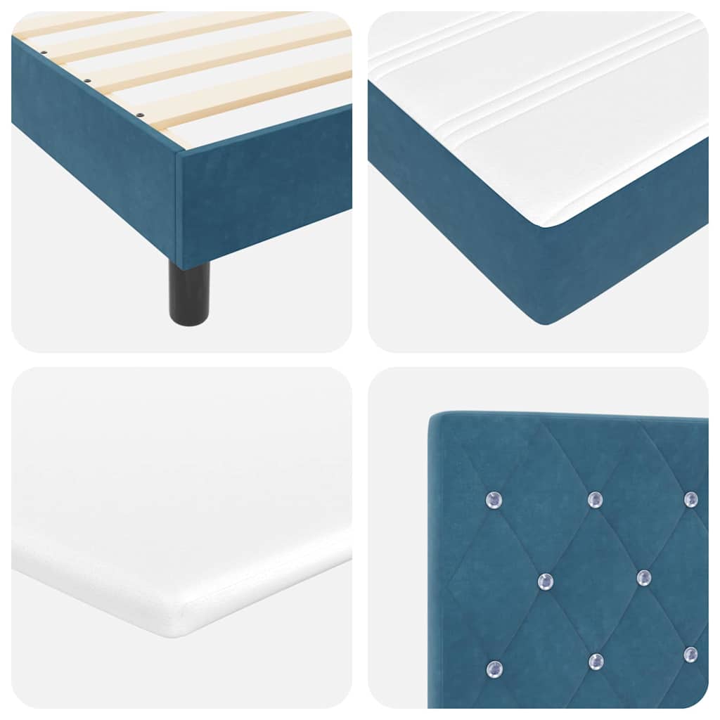 Boxspringbed met hoofdeinde Donkerblauw 200 x 80 cm Fluweel – afbeelding 10