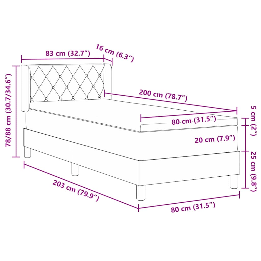 Boxspringbed met hoofdeinde Donkerblauw 200 x 80 cm Fluweel – afbeelding 12