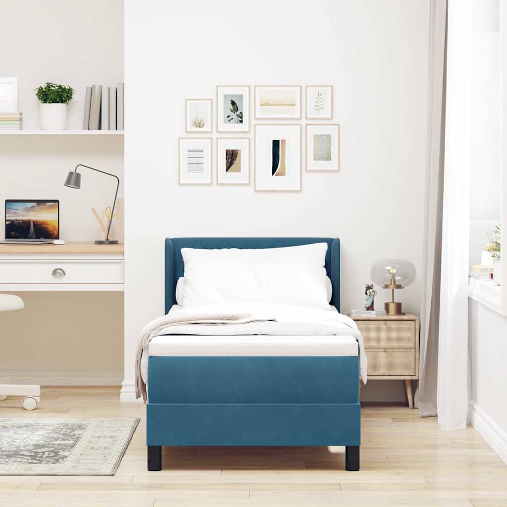 Boxspringbed met hoofdeinde Donkerblauw 200 x 80 cm Fluweel – afbeelding 3