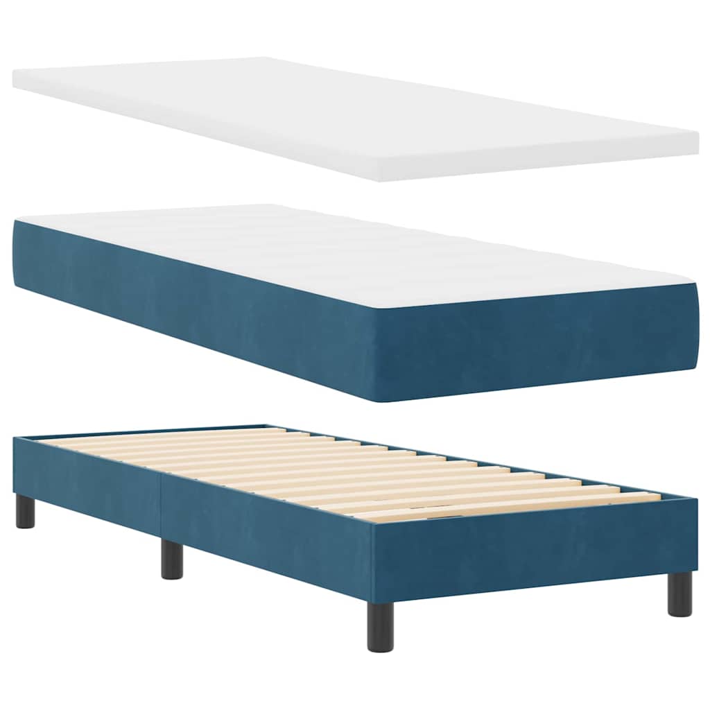 Boxspringbed met hoofdeinde Donkerblauw 200 x 80 cm Fluweel – afbeelding 4