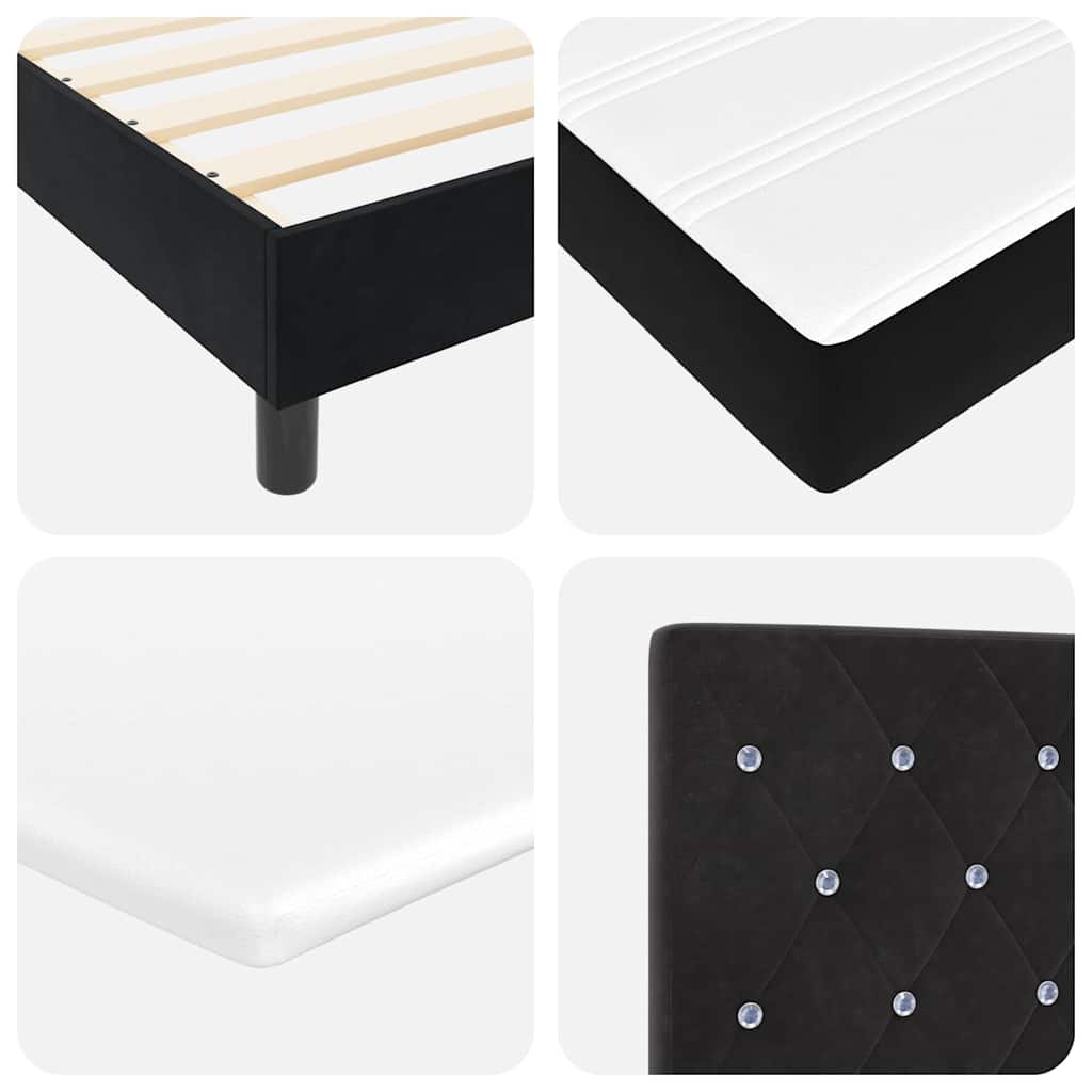Boxspringbed met hoofdeinde Zwart 200 x 160 cm Fluweel – afbeelding 11