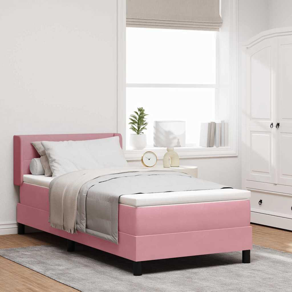 Boxspringbed met hoofdeinde Roze 200 x 100 cm Fluweel