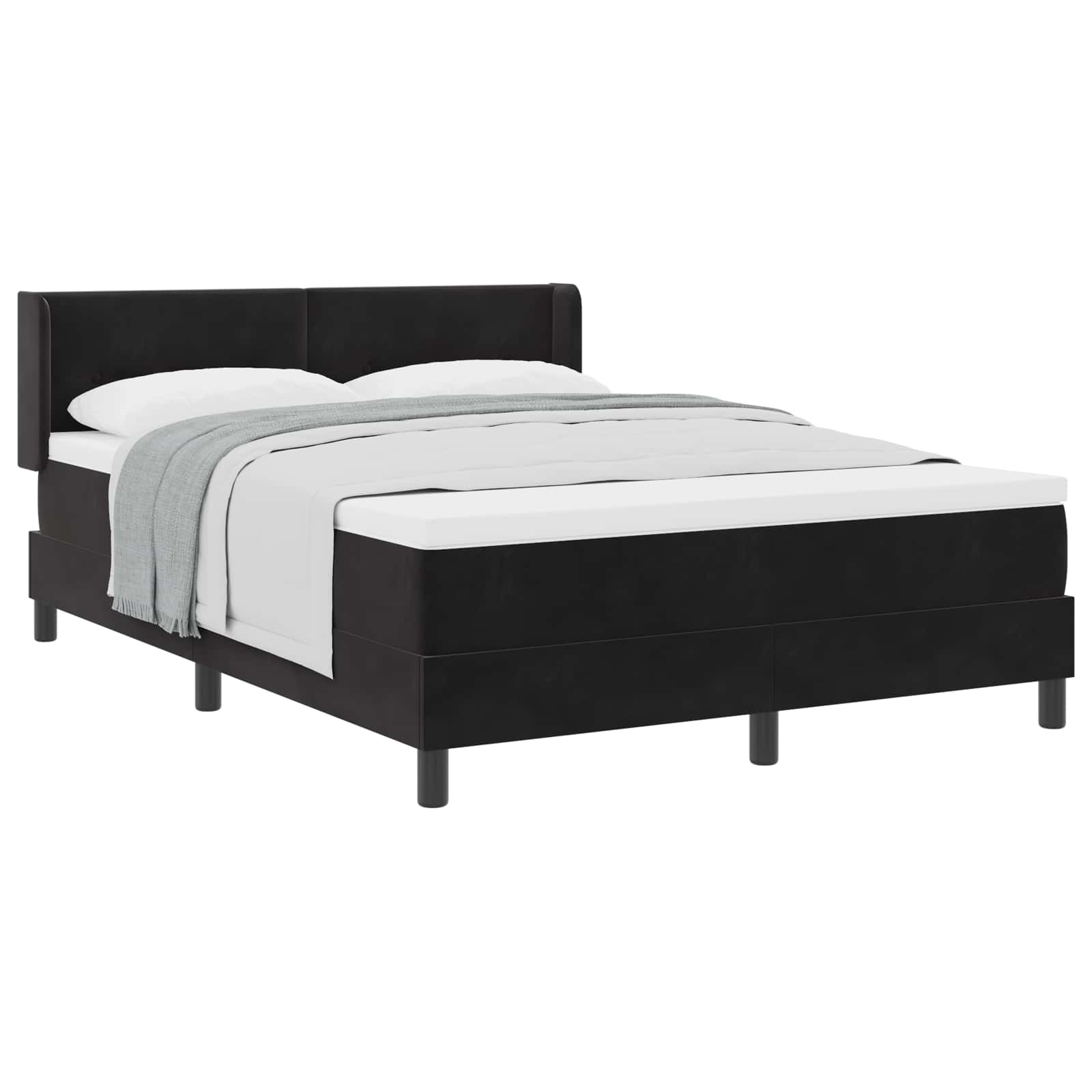 Boxspringbed met hoofdeinde Zwart 200 x 160 cm Fluweel – afbeelding 2