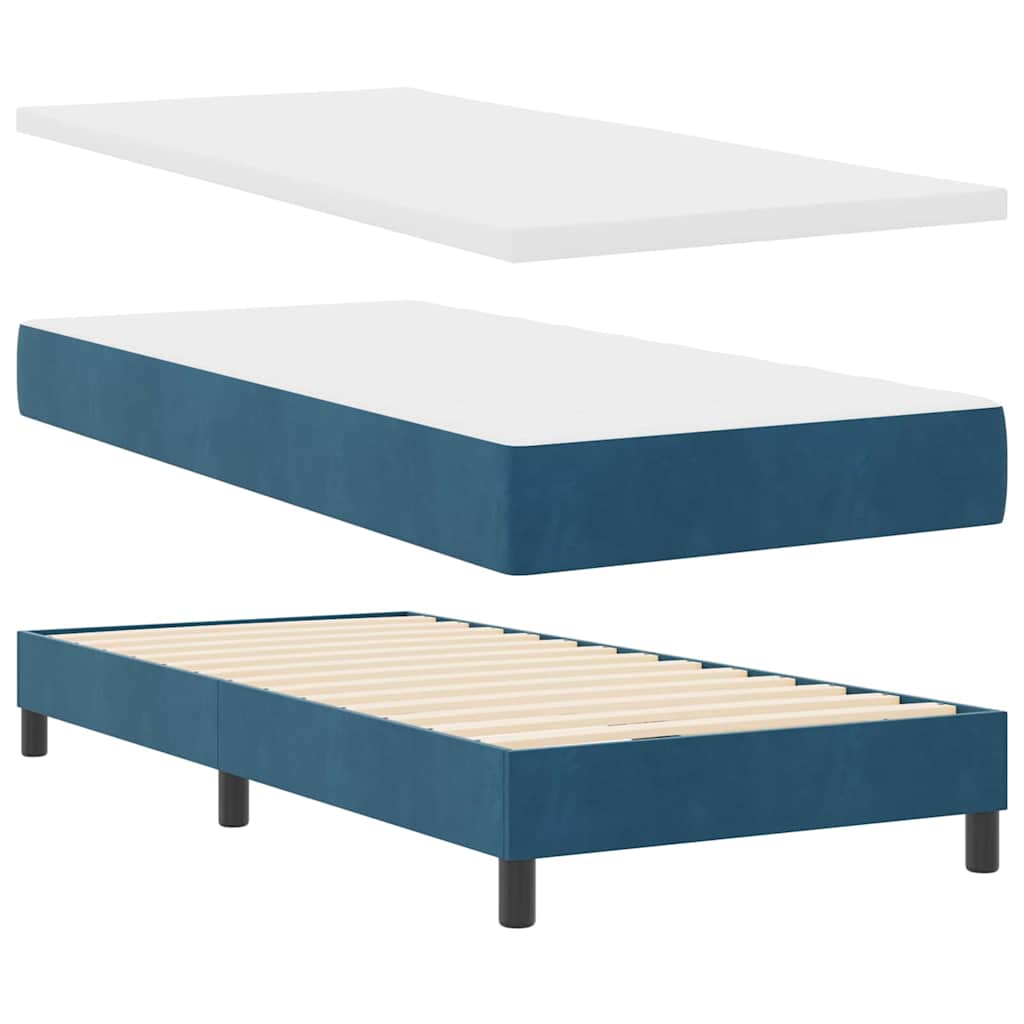 Boxspringbed met hoofdeinde Donkerblauw 200 x 90 cm Fluweel – afbeelding 3