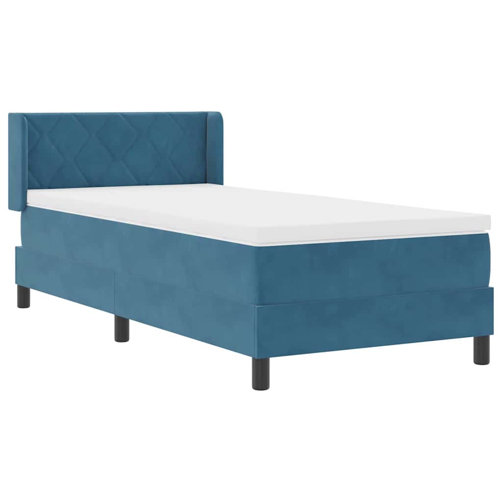 Boxspringbed met hoofdeinde Donkerblauw 200 x 90 cm Fluweel – afbeelding 5
