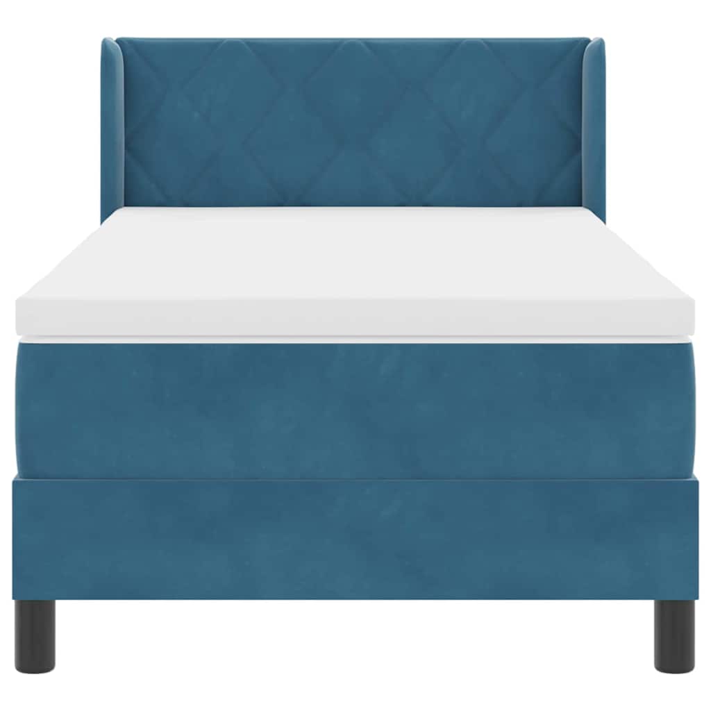 Boxspringbed met hoofdeinde Donkerblauw 200 x 90 cm Fluweel – afbeelding 6