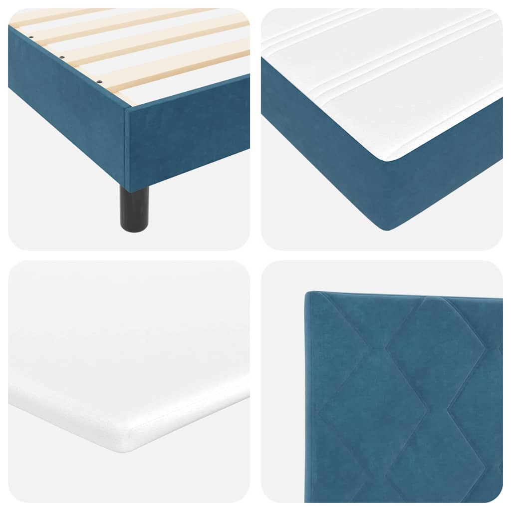 Boxspringbed met hoofdeinde Donkerblauw 200 x 90 cm Fluweel – afbeelding 9