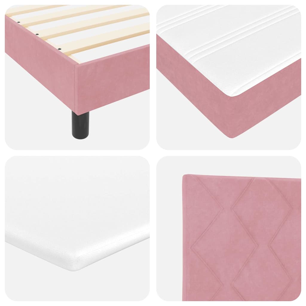Boxspringbed met hoofdeinde Roze 200 x 160 cm Fluweel – afbeelding 10