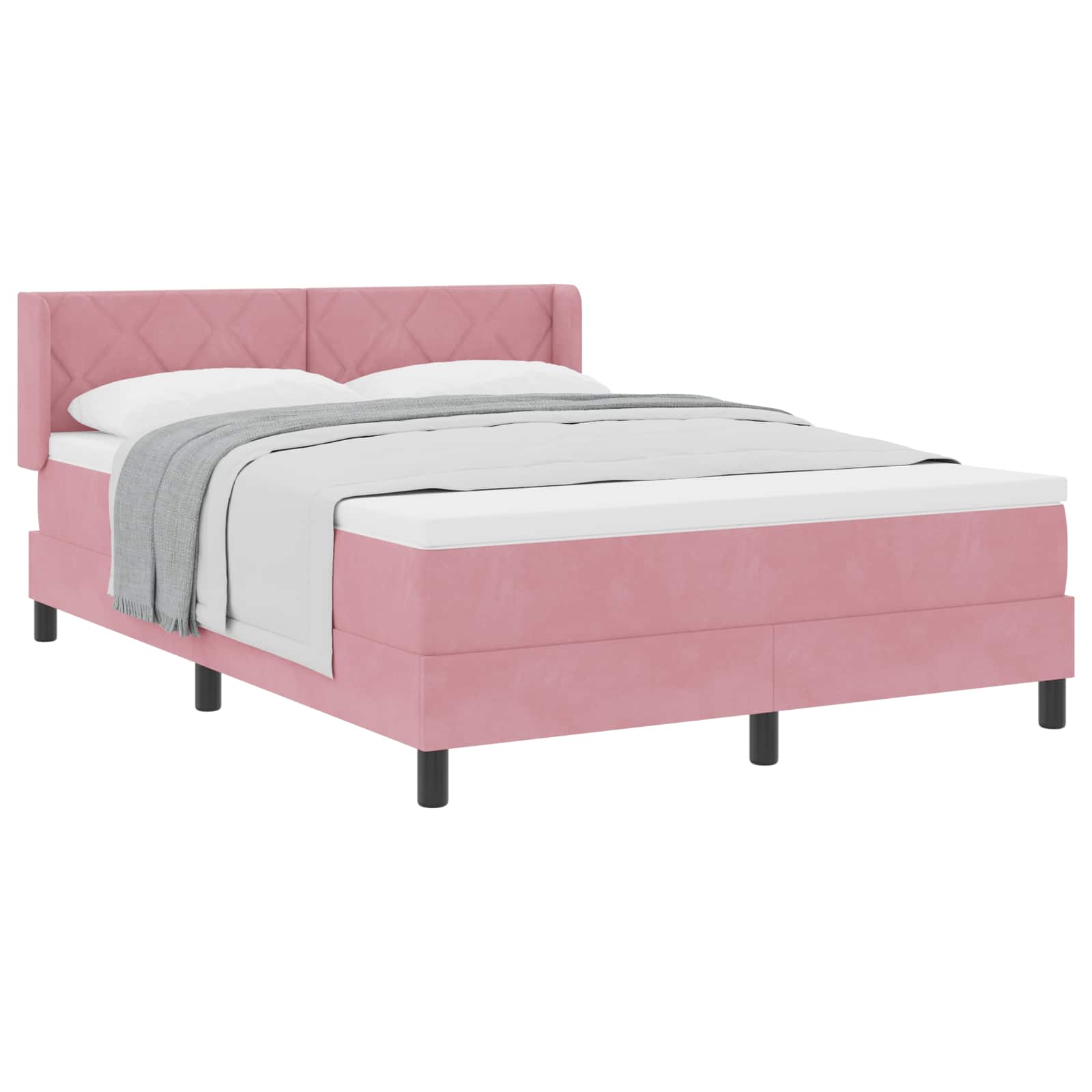 Boxspringbed met hoofdeinde Roze 200 x 160 cm Fluweel – afbeelding 2