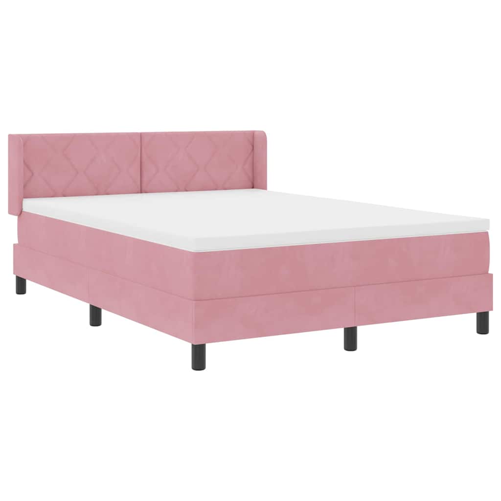Boxspringbed met hoofdeinde Roze 200 x 160 cm Fluweel – afbeelding 6