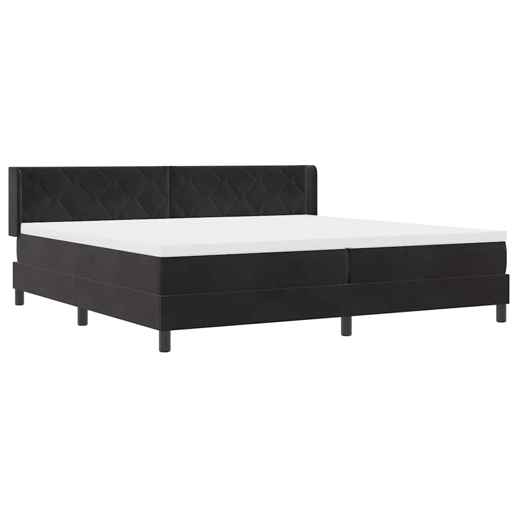 Boxspringbed met hoofdeinde Zwart 200 x 200 cm Fluweel – afbeelding 5