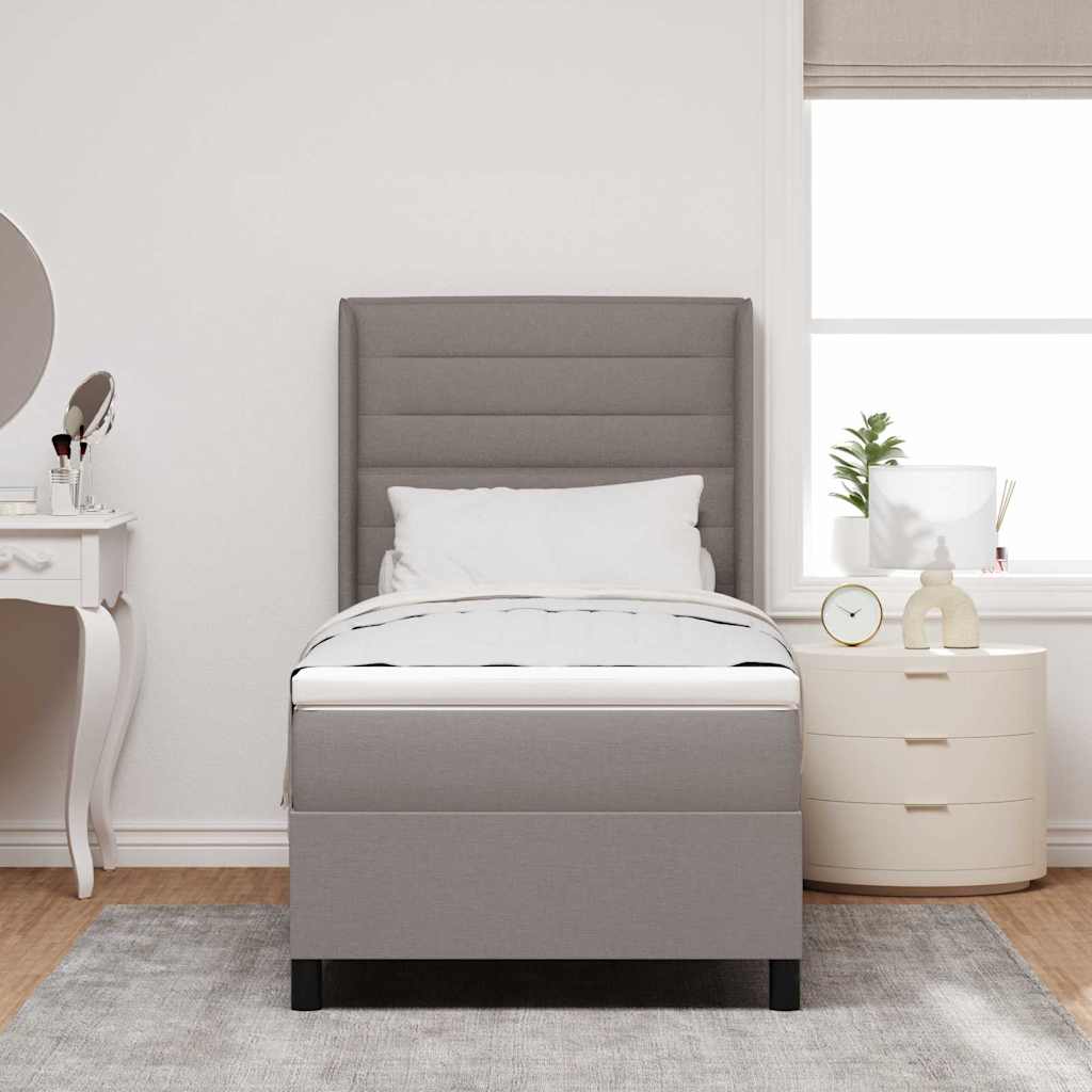 Boxspringbed met matras met hoofdeinde Taupe 200 x 80 cm Stof – afbeelding 3