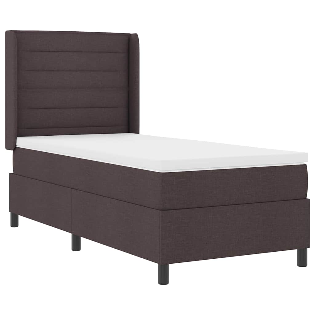 Boxspringbed met matras Donkerbruin 200 x 90 cm Stof – afbeelding 4