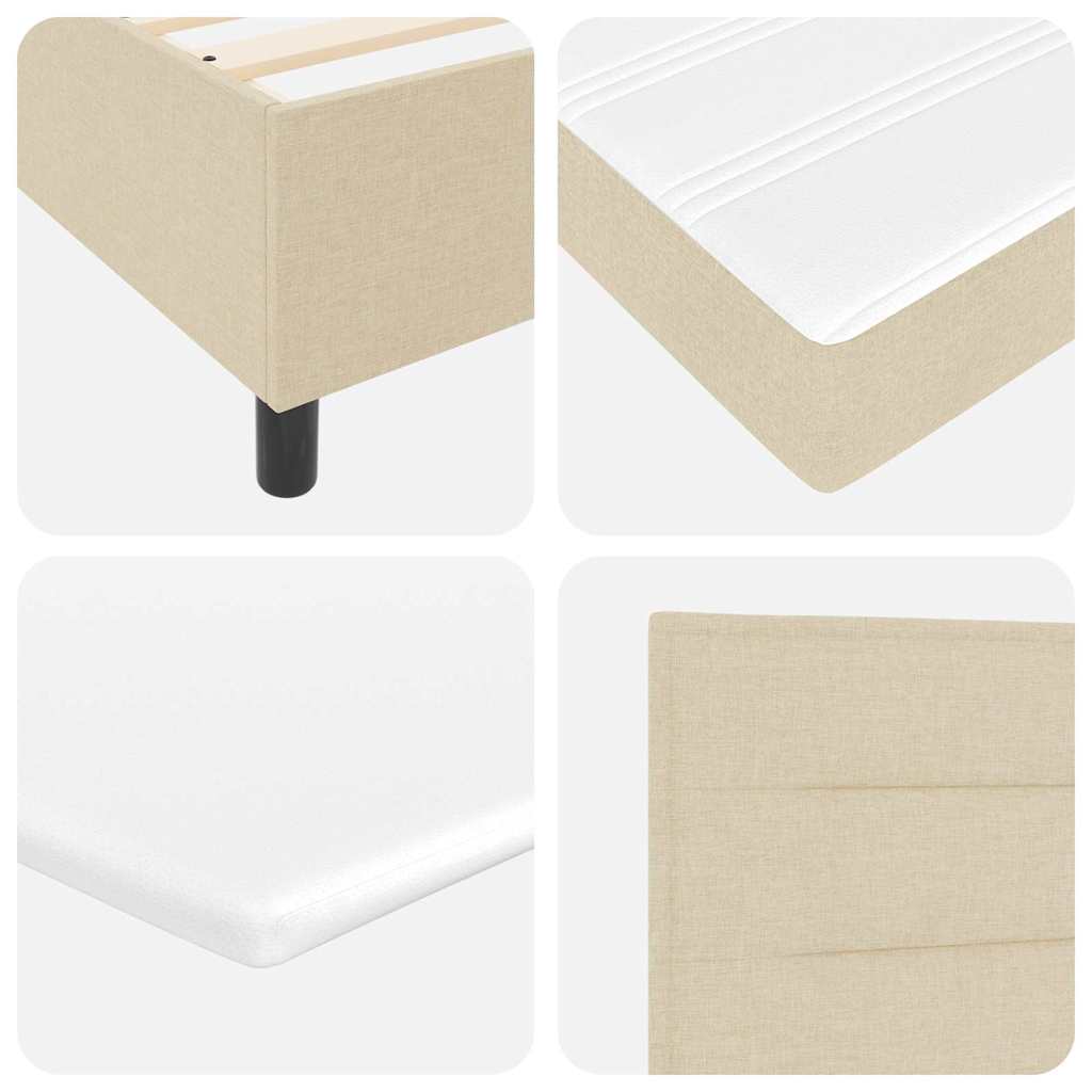 Boxspringbed met matras met hoofdeinde Crème 200 x 90 cm Stof – afbeelding 10
