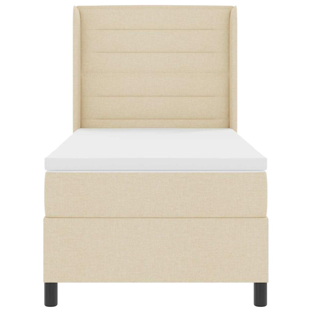 Boxspringbed met matras met hoofdeinde Crème 200 x 90 cm Stof – afbeelding 7