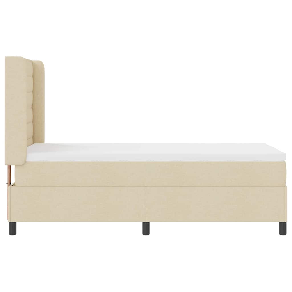 Boxspringbed met matras met hoofdeinde Crème 200 x 90 cm Stof – afbeelding 8