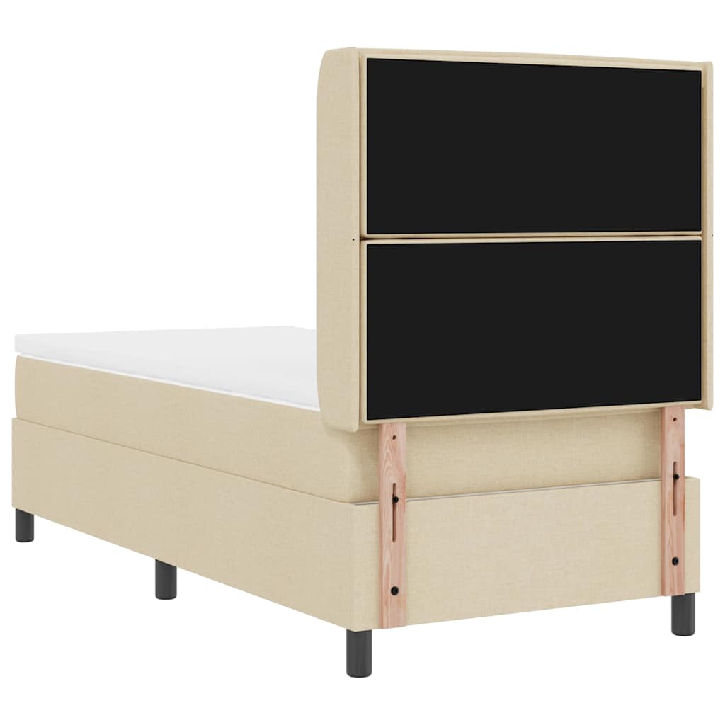 Boxspringbed met matras met hoofdeinde Crème 200 x 90 cm Stof – afbeelding 9