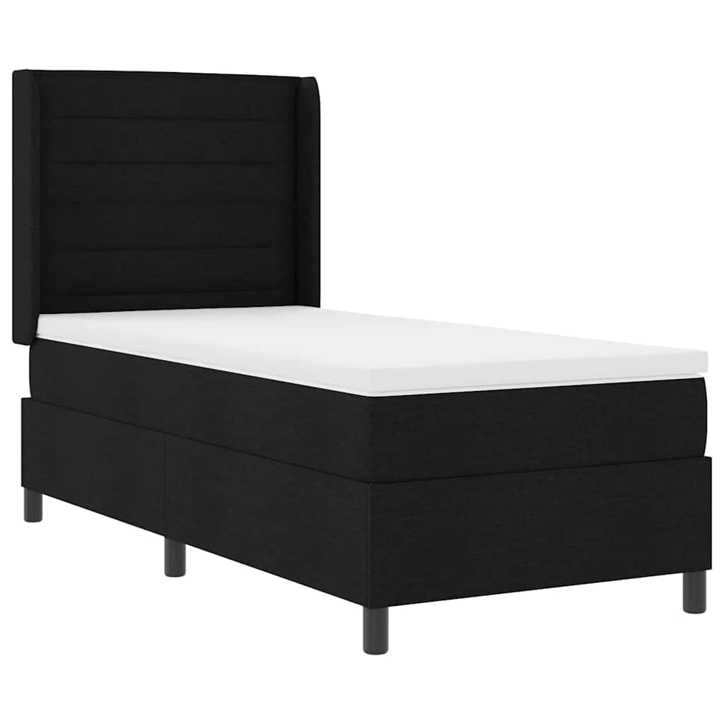 Boxspringbed met matras met hoofdeinde Zwart 200 x 100 cm Stof – afbeelding 4
