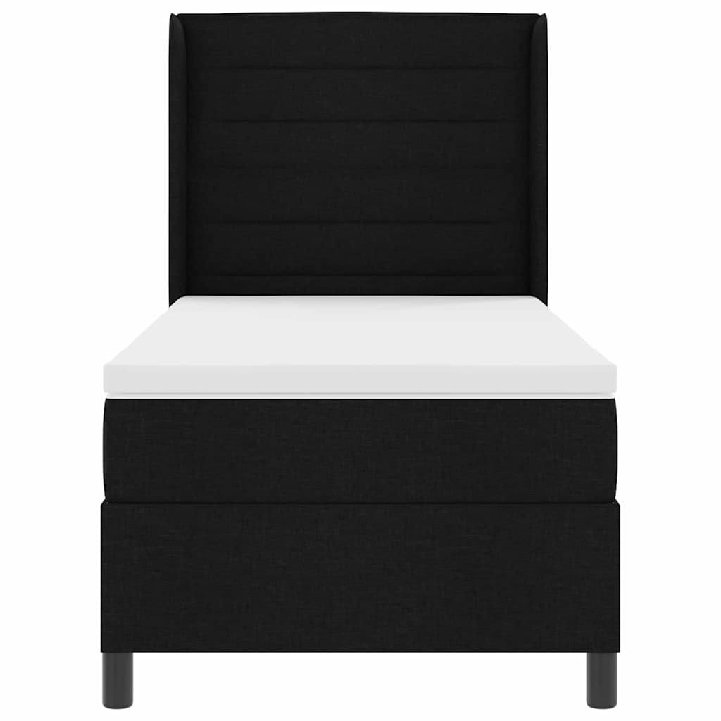 Boxspringbed met matras met hoofdeinde Zwart 200 x 100 cm Stof – afbeelding 7