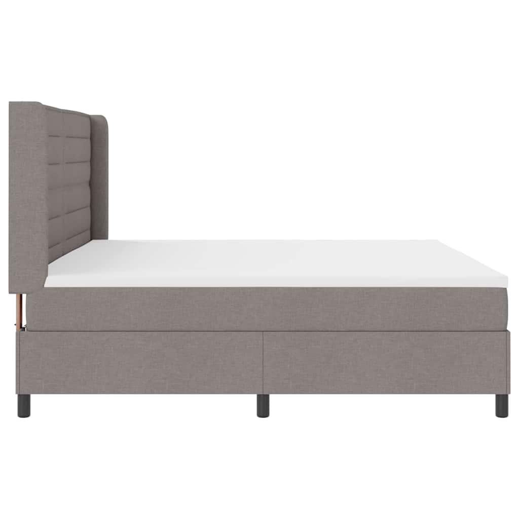 Boxspringbed met matras met hoofdeinde Taupe 200 x 200 cm Stof – afbeelding 8