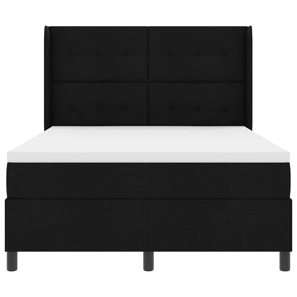 Boxspringbed met matras met hoofdeinde Zwart 200 x 140 cm Stof – afbeelding 7