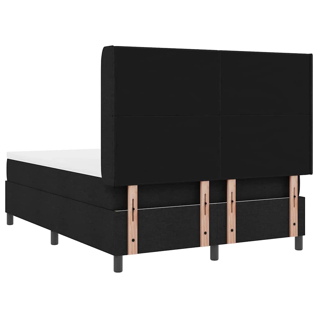 Boxspringbed met matras met hoofdeinde Zwart 200 x 140 cm Stof – afbeelding 9