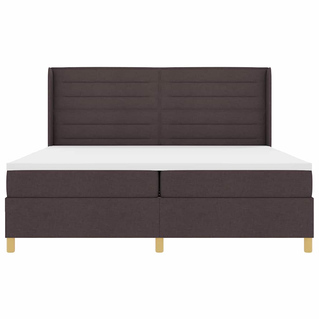 Boxspringbed met matras Donkerbruin 200 x 200 cm Stof – afbeelding 7