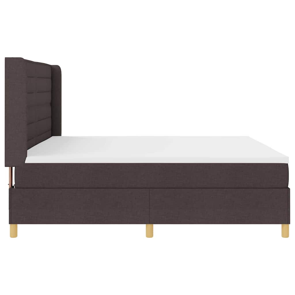 Boxspringbed met matras Donkerbruin 200 x 200 cm Stof – afbeelding 8