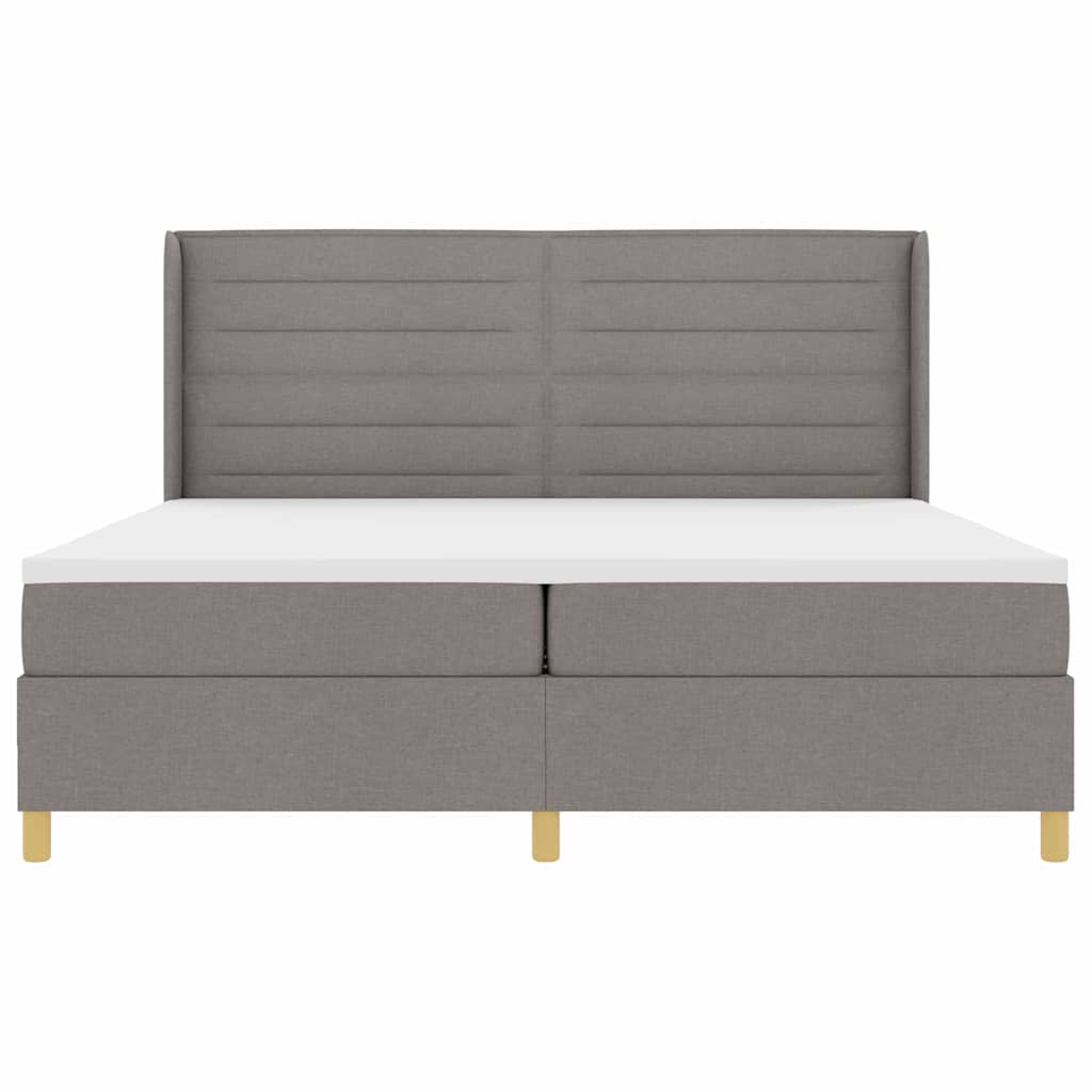 Boxspringbed met matras met hoofdeinde Taupe 200 x 200 cm Stof – afbeelding 7