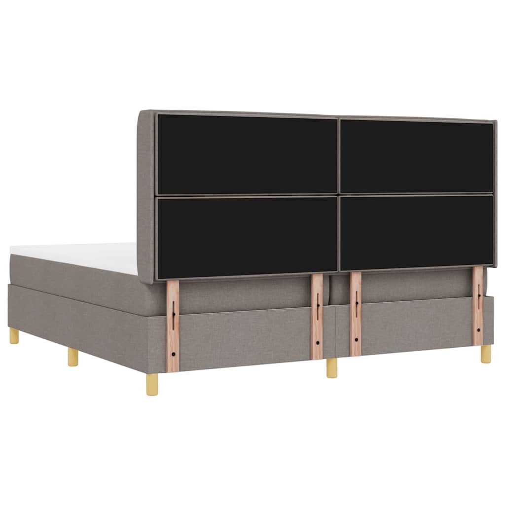 Boxspringbed met matras met hoofdeinde Taupe 200 x 200 cm Stof – afbeelding 9