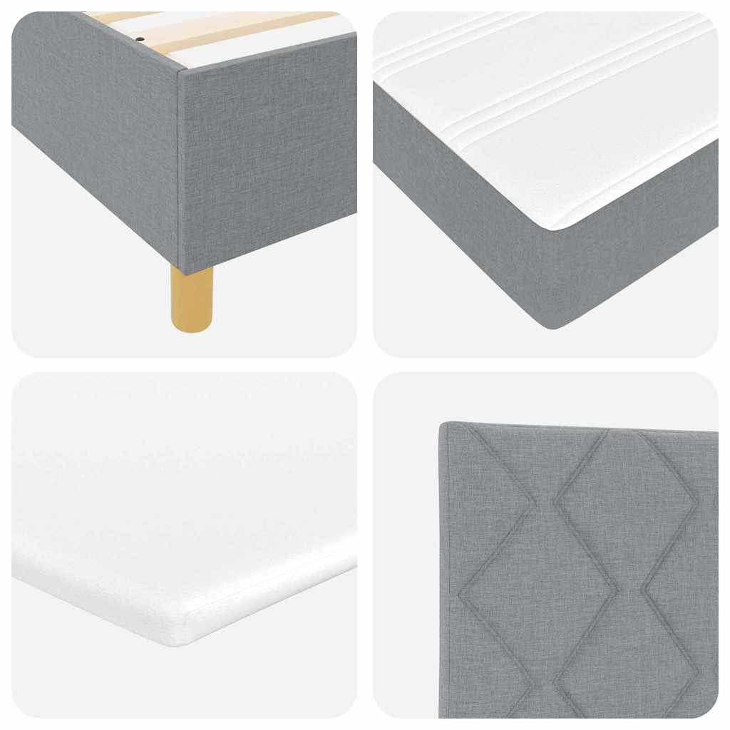 Boxspringbed met hoofdeinde Lichtgrijs 180 x 200 cm Stof – afbeelding 10
