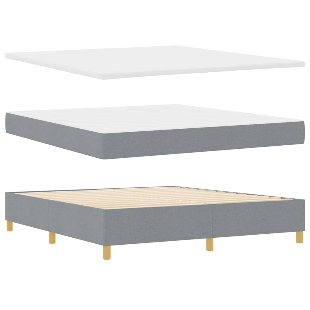 Boxspringbed met hoofdeinde Lichtgrijs 180 x 200 cm Stof – afbeelding 5