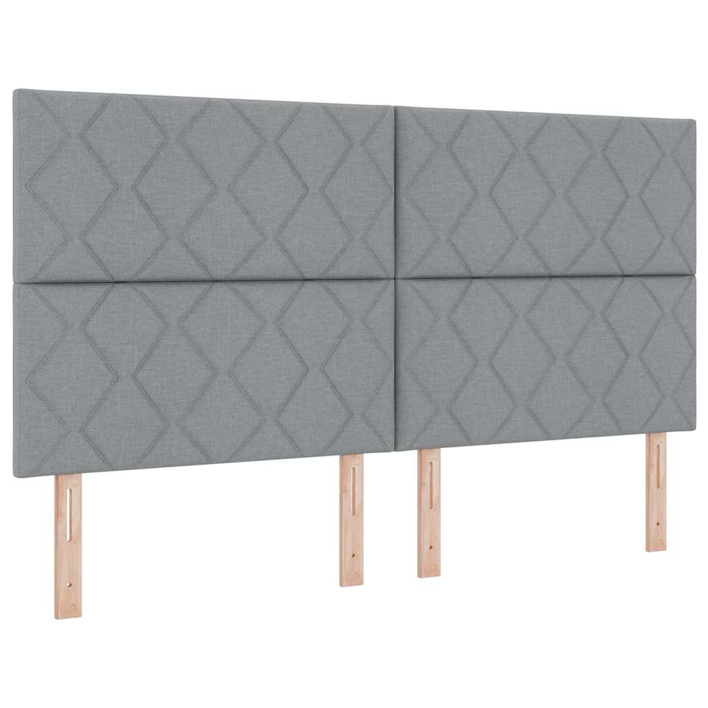 Boxspringbed met hoofdeinde Lichtgrijs 180 x 200 cm Stof – afbeelding 6