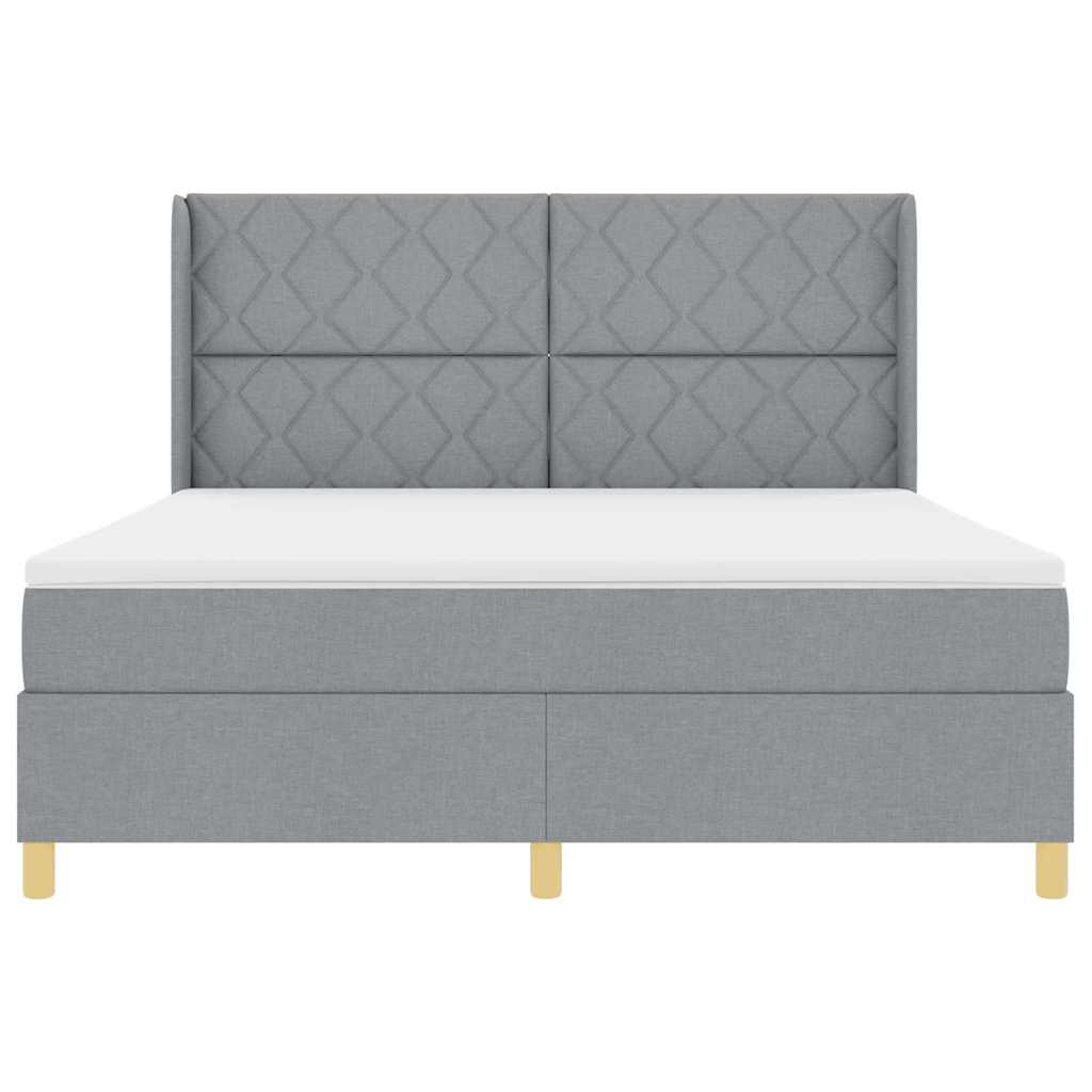 Boxspringbed met hoofdeinde Lichtgrijs 180 x 200 cm Stof – afbeelding 7