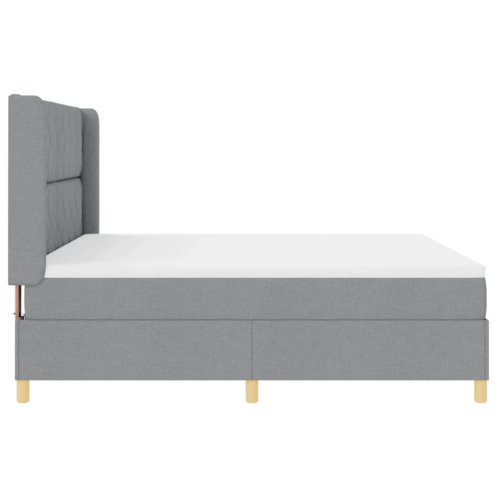 Boxspringbed met hoofdeinde Lichtgrijs 180 x 200 cm Stof – afbeelding 8