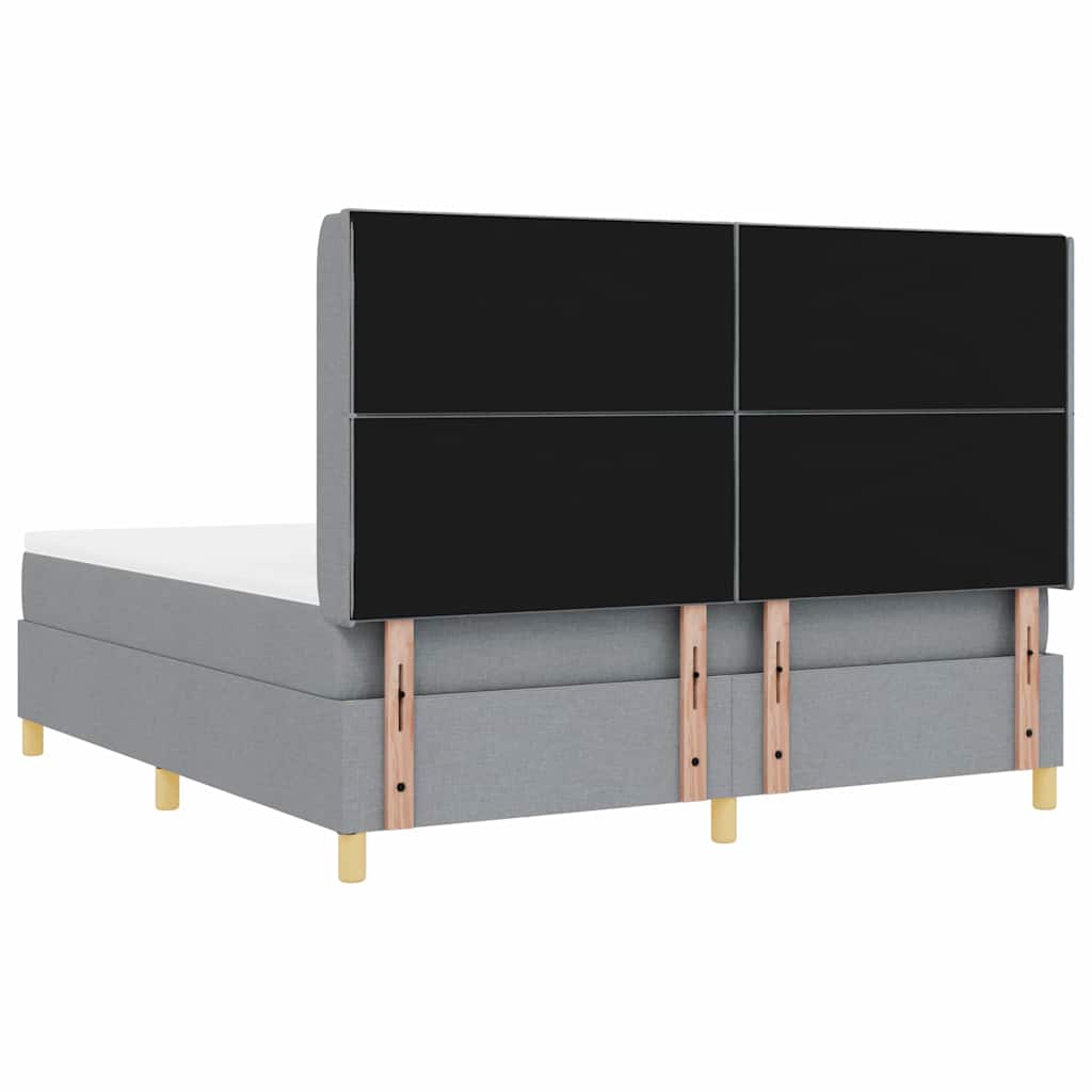 Boxspringbed met hoofdeinde Lichtgrijs 180 x 200 cm Stof – afbeelding 9
