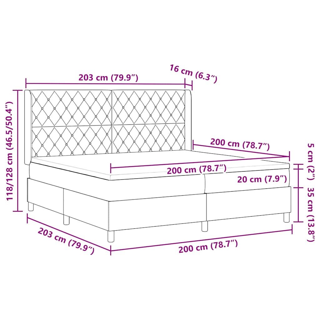 Boxspringbed met matras Roze 200 x 200 cm Fluweel – afbeelding 11