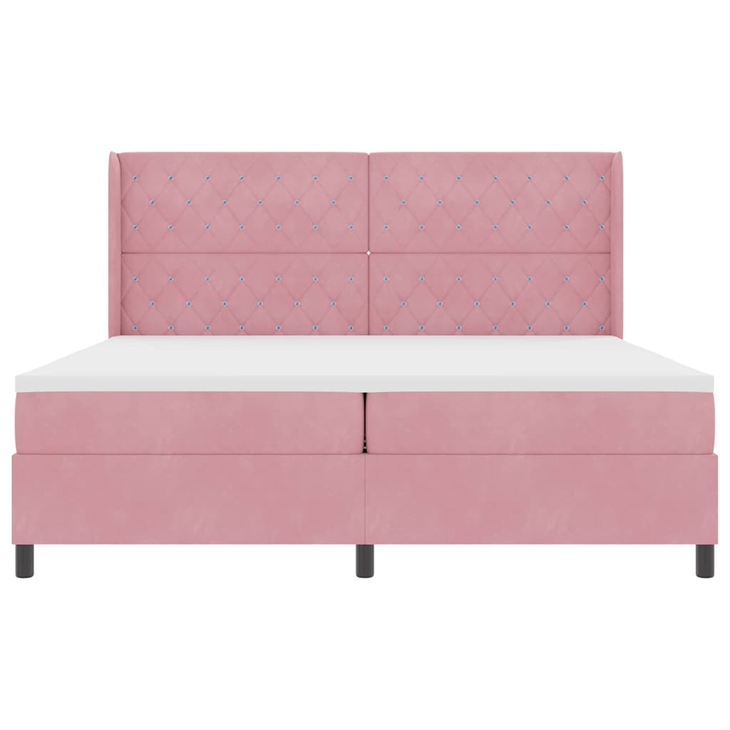 Boxspringbed met matras Roze 200 x 200 cm Fluweel – afbeelding 7