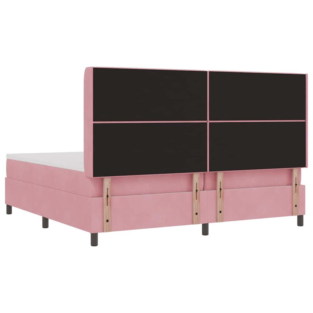 Boxspringbed met matras Roze 200 x 200 cm Fluweel – afbeelding 9