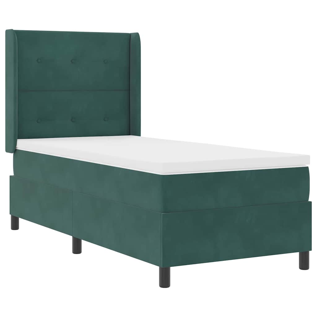 Boxspringbed met hoofdeinde Donkergroen 80 x 200 cm Fluweel – afbeelding 4