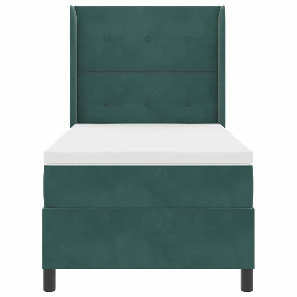 Boxspringbed met hoofdeinde Donkergroen 80 x 200 cm Fluweel – afbeelding 7