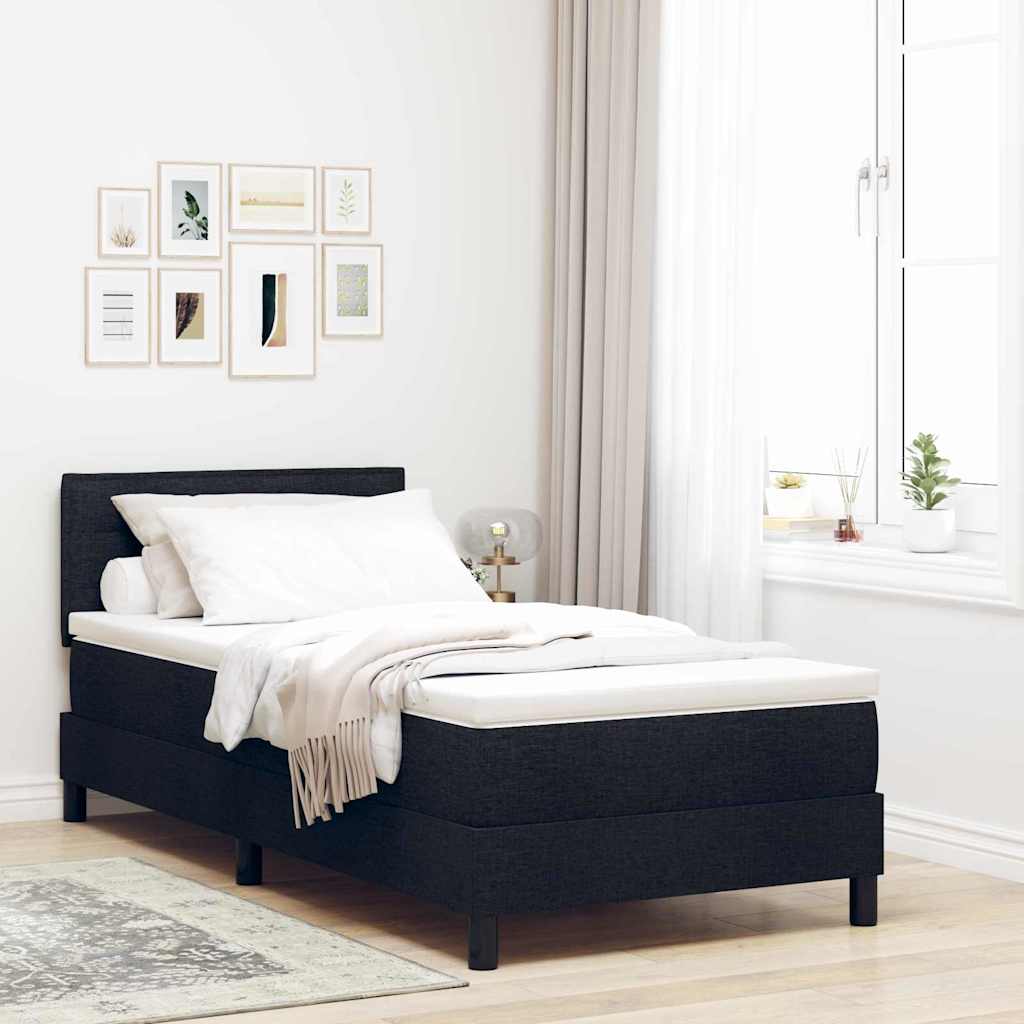 Boxspring bed met matras met LED Zwart 80 x 200 cm Stof