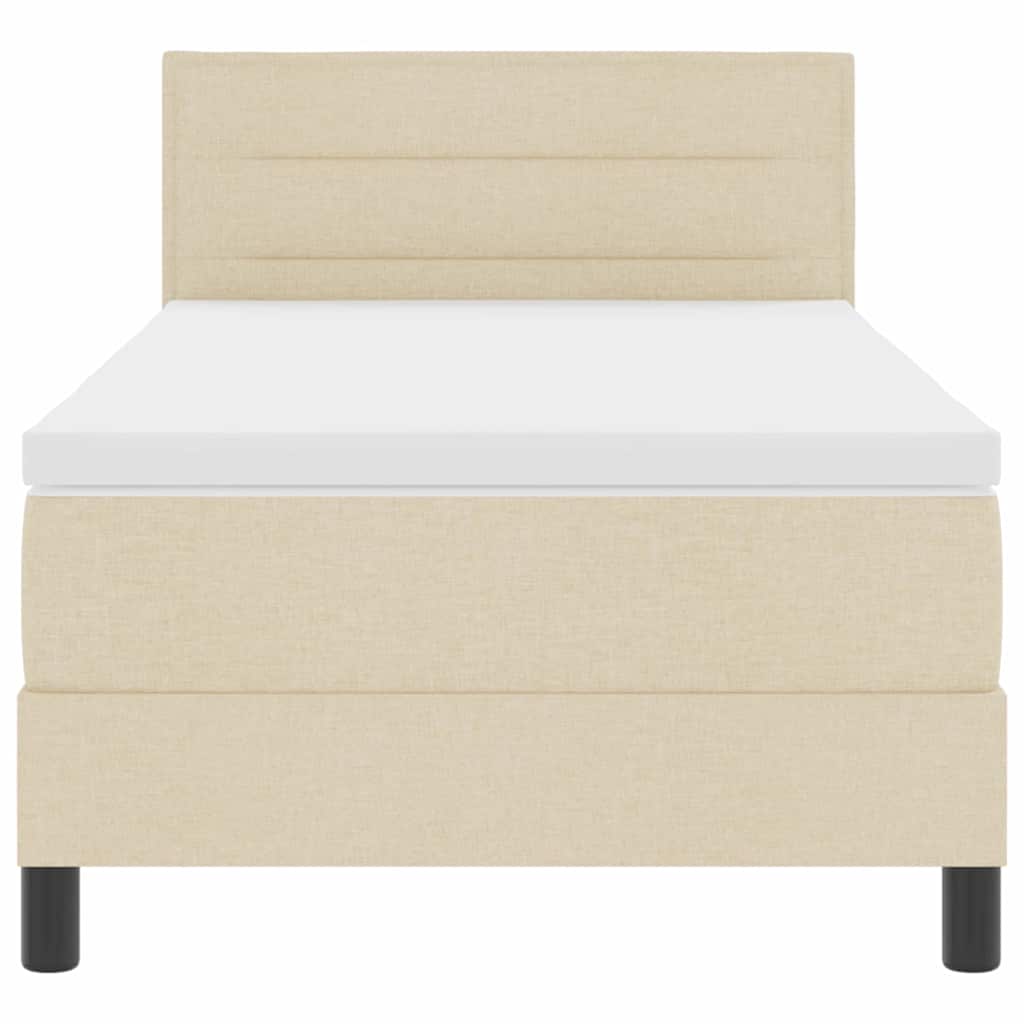 Boxspring bed met matras met LED Crème 90 x 200 cm Stof – afbeelding 8