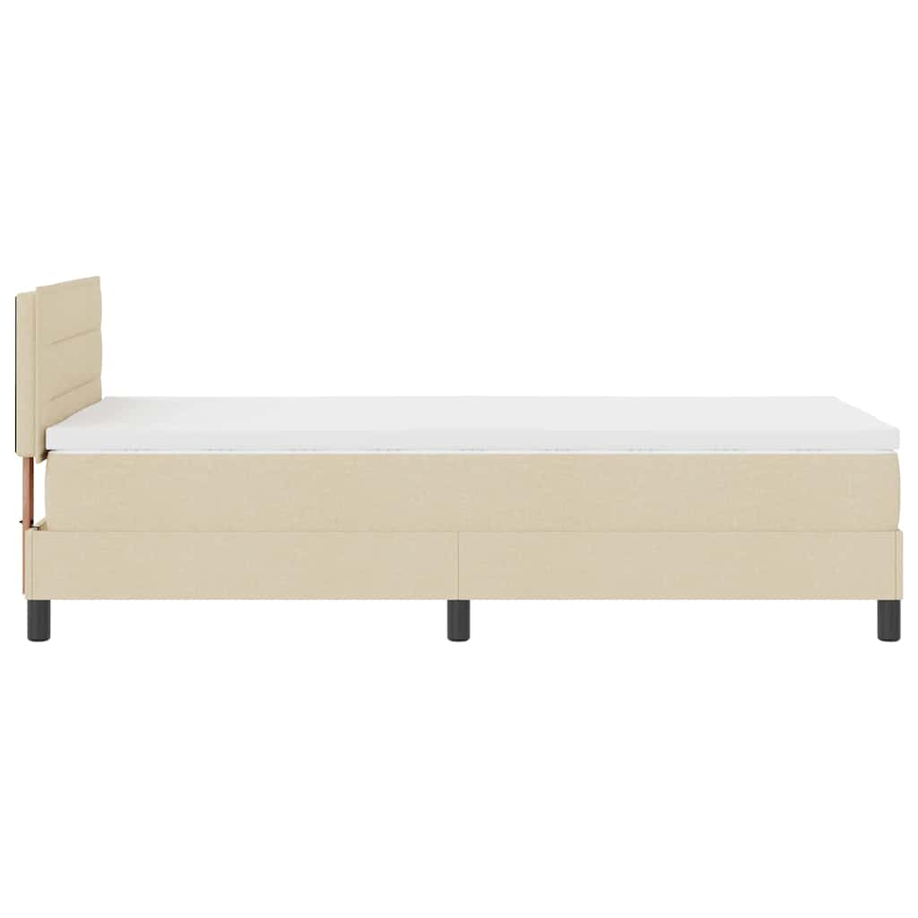 Boxspring bed met matras met LED Crème 90 x 200 cm Stof – afbeelding 9