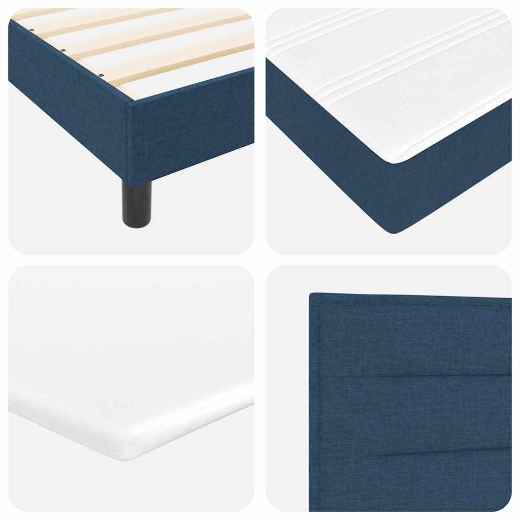 Boxspring bed met matras met LED Blauw 90 x 200 cm Stof – afbeelding 11