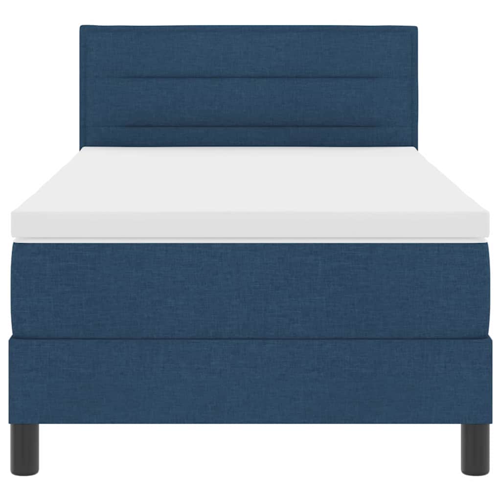 Boxspring bed met matras met LED Blauw 90 x 200 cm Stof – afbeelding 8