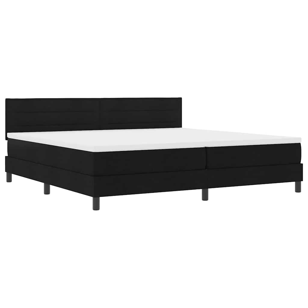 Boxspring bed met matras met LED Zwart 200 x 200 cm Stof – afbeelding 2